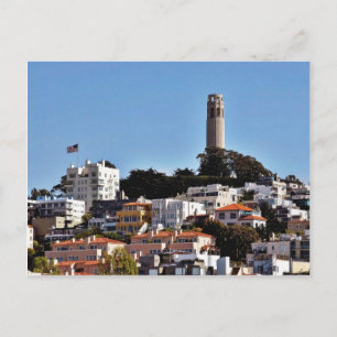 Coit Tower on Telegraph Hill in San Francisco Postkarte