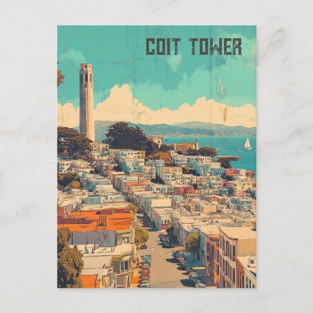 Coit Tower San Francisco Postkarte (Vorderseite)