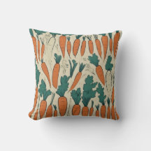Cojín Decorativo con Diseño de Zanahorias Vintage