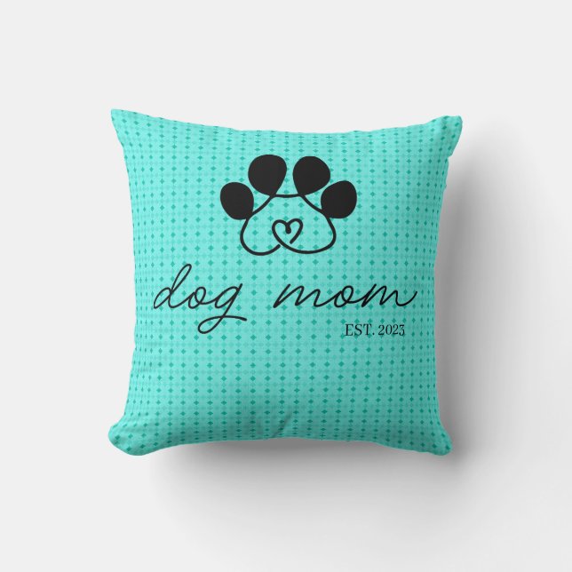 Cojín dog mom customizable mint green kissen (Vorderseite)