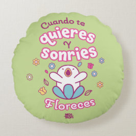 Cojín redondo│Cuando te quieres y sonries Rundes Kissen