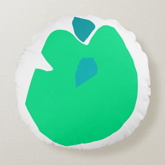 Cojín Redondo Mint Blütenblatt Rundkissen Rundes Kissen (Vorderseite)