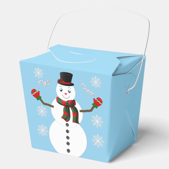 Cojines, Cojín de 16" x 16" snowman  Geschenkschachtel (Vorderseite)