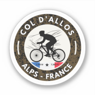 Col d'Allos, französische Alpen-Radrundfahrt Aufkleber