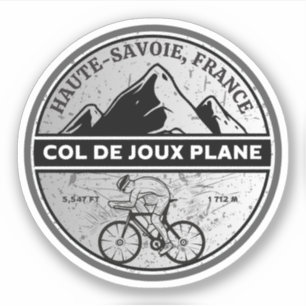 Col de Joux Flugzeug Französisch Alpes Fahrradtour Aufkleber