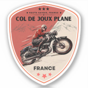 Col de Joux Plane französische Alpen Motorrad-Tour Aufkleber