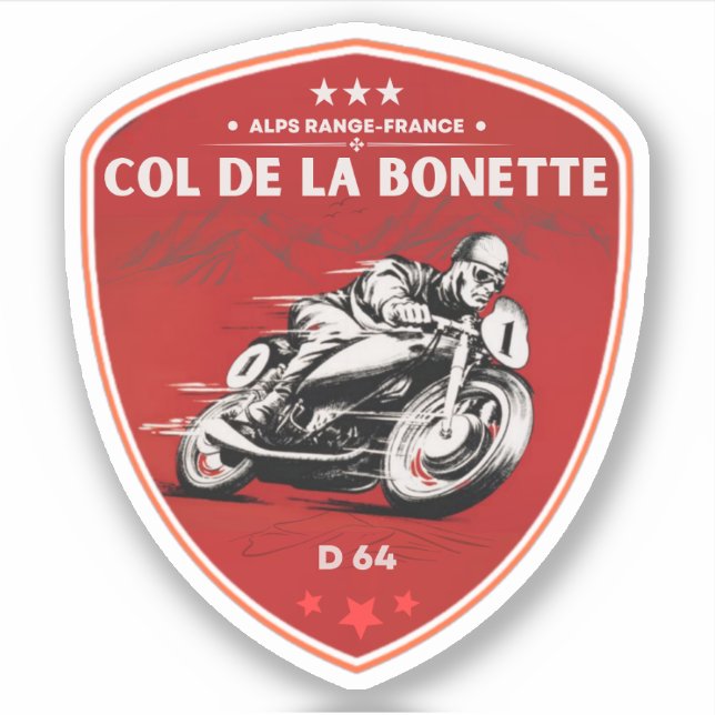 Col de la Bonette - Franz. Aufkleber (Vorderseite)
