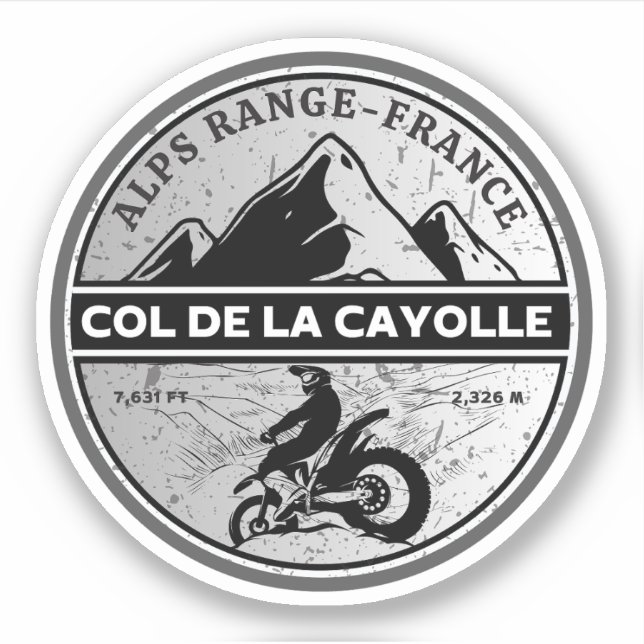 Col de la Cayolle - Franz. Aufkleber (Vorderseite)