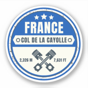 Col de la Cayolle französische Alpen Motorrad-Tour Aufkleber