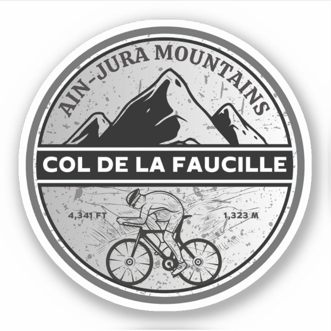 Col de la Faucille - Franz. Fahrradtour Alpes Aufkleber (Vorderseite)