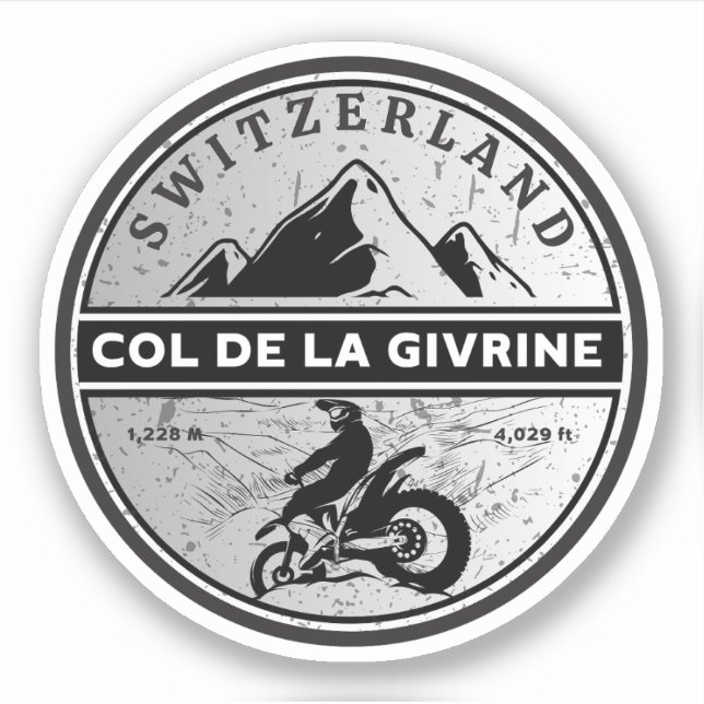 Col de la Givrine - Schweizer Alpen - Motorradtour Aufkleber (Vorderseite)