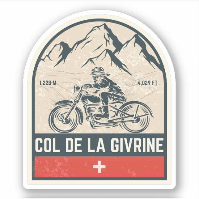 Col de la Givrine - Schweizer Alpen - Motorradtour Aufkleber (Vorderseite)