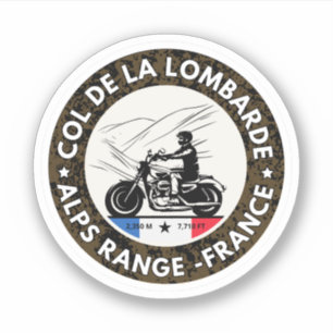 Col de la Lombarde französische Alpen Motorrad Tou Aufkleber
