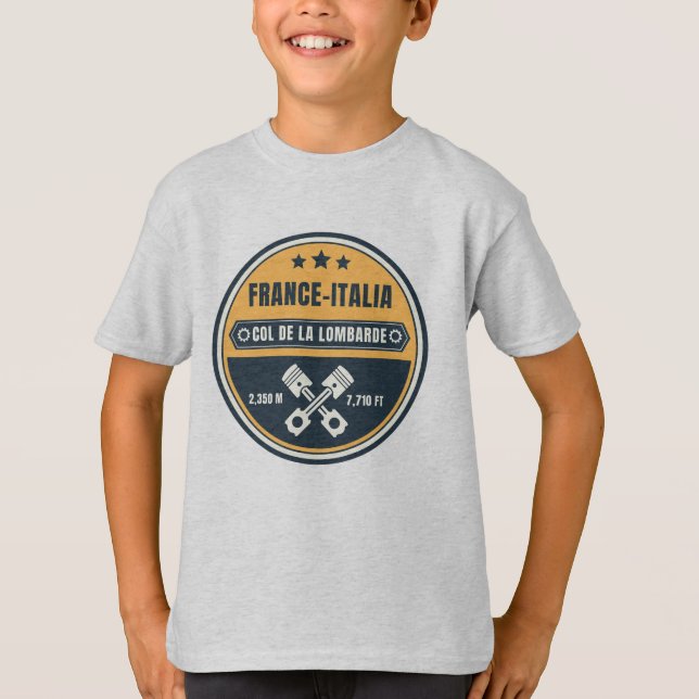 Col de la Lombarde französische Motorradgeschenke  T-Shirt (Vorderseite)