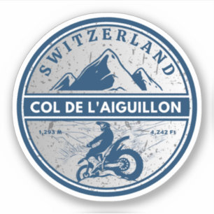 Col de l'Aiguillon Schweizer Alpen Motorrad Gesche Aufkleber