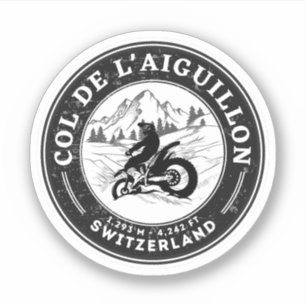 Col de l'Aiguillon Schweizer Alpen Motorrad-Tour Aufkleber