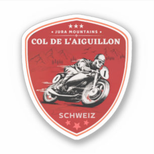 Col de l'Aiguillon - Schweizer Alpen - Motorradtou Aufkleber