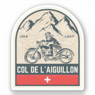 Col de l'Aiguillon - Schweizer Alpen - Motorradtou Aufkleber