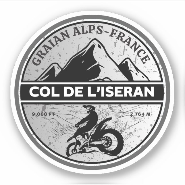 Col de l'Iseran - Franzose Aufkleber (Vorderseite)