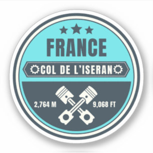 Col de l'Iseran französische Alpen Motorrad-Tour Aufkleber