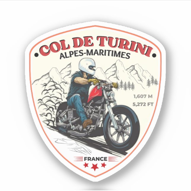 Col de turini, Alpes Maritimes Aufkleber (Vorderseite)