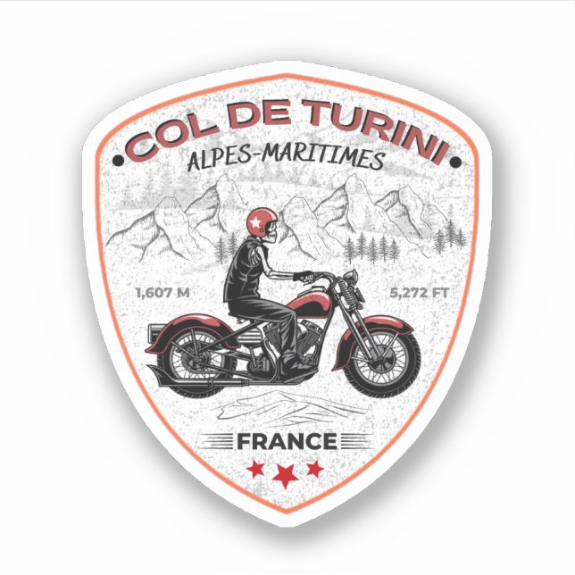 Col de turini, Alpes Maritimes Aufkleber (Vorderseite)