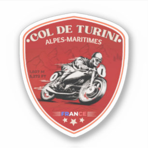 Col de Turini, Alpes-Maritimes Motorradrennen Aufkleber