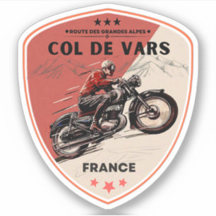Col de Vars französische Alpen Motorrad-Tour Aufkleber