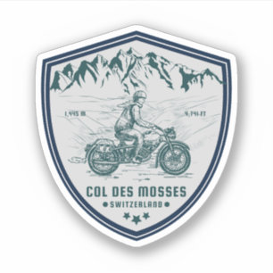 Col des Mosses Schweizer Alpen Motorradtour Aufkleber