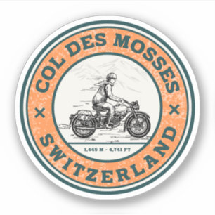 Col des Mosses Schweizer Alpen Motorradtour Aufkleber