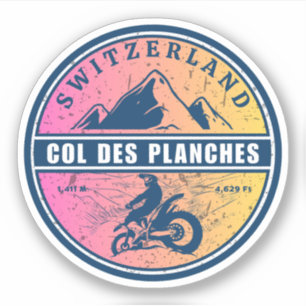 Col des Planches Schweizer Alpen Motorradtour Aufkleber