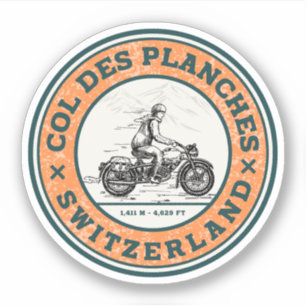 Col des Planches Schweizer Alpen Motorradtour Aufkleber