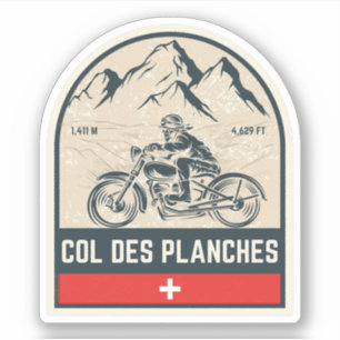 Col des Planches Schweizer Alpen Motorradtour Aufkleber