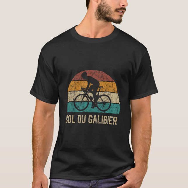 Col Du Galibier Cycling Climb TShirt Retro Cycling (Vorderseite)