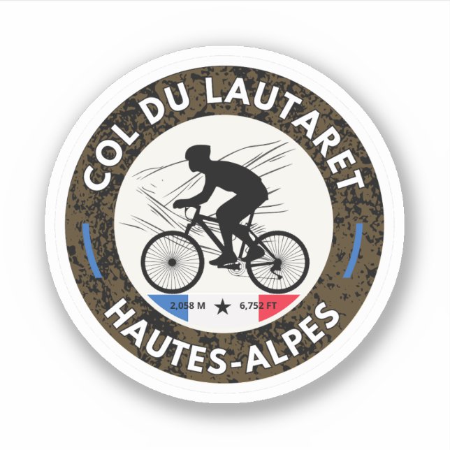 Col du Lautaret - Franz. Fahrradtour Alpes Aufkleber (Vorderseite)