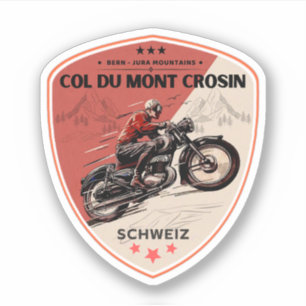 Col du Mont Crosin - Schweizer Alpen - Motorradtou Aufkleber
