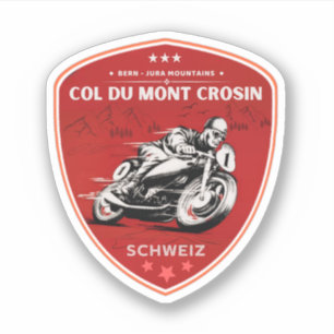 Col du Mont Crosin Schweizer Alpen Motorradtour Aufkleber