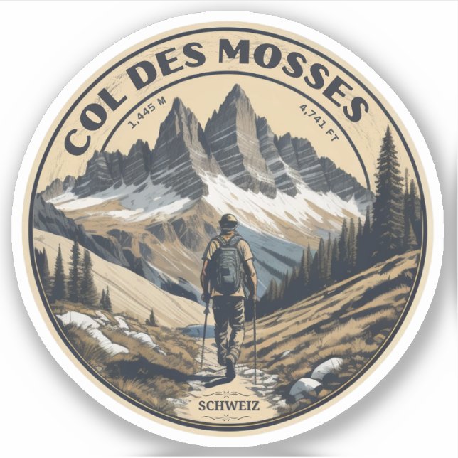 Col du Mosses canton de Vaud schweizer Bergstraße Aufkleber (Vorderseite)