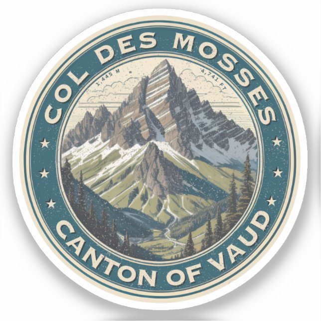 Col du Mosses canton de Vaud schweizer Bergstraße Aufkleber (Vorderseite)