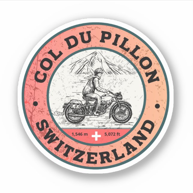 Col du Pillon swiss alps - Motorradtour Aufkleber (Vorderseite)
