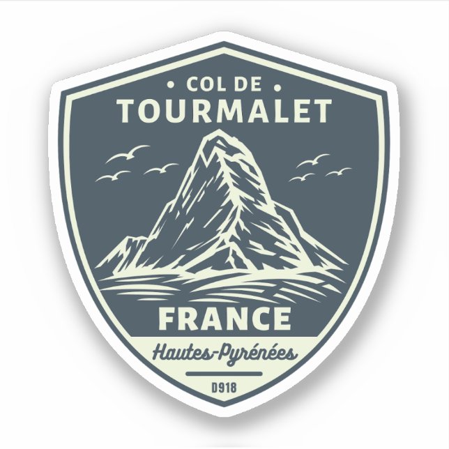 Col du Tourmalet-franz. Mountainbike-Ausflug Aufkleber (Vorderseite)