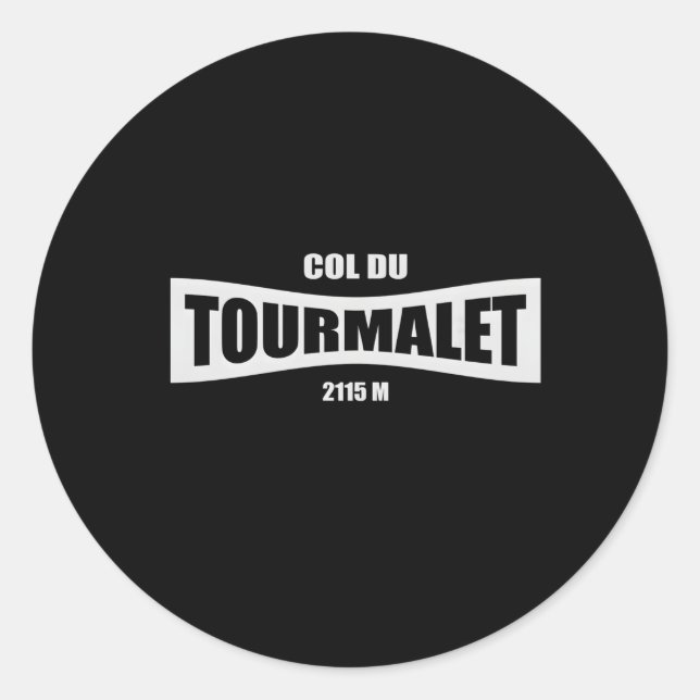 Col Du Tourmalet Radfahrrad Runder Aufkleber (Vorderseite)