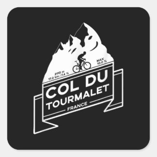 Col Du Tourmalet Road Cycling Quadratischer Aufkleber