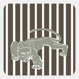 Cola Safari Streifen mit Leopard Quadratischer Aufkleber