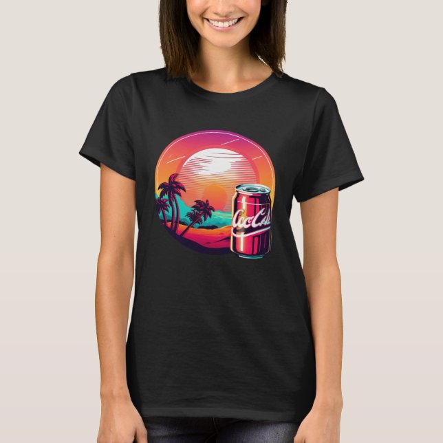 Cola Synthwave 80s Retrowave Aesthetic T-Shirt (Vorderseite)