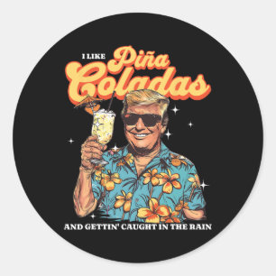 Coladas Donald Trump Sommerurlaub Hawaii Beach Runder Aufkleber