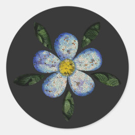 Colagem Maximalista com Flores e Folhas Detalhadas Runder Aufkleber