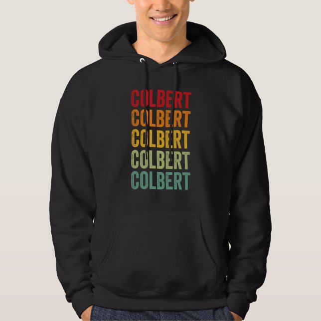 Colbert County Alabama Regenbogen-Text-Design Hoodie (Vorderseite)