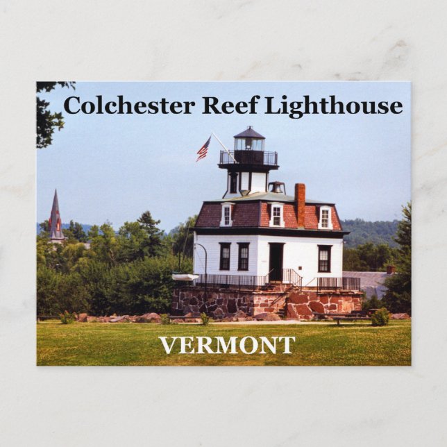 Colchester Reef Lighthouse, Vermont Postcard Postkarte (Vorderseite)