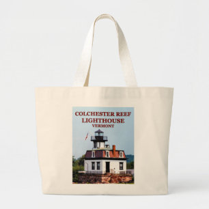 Colchester Reef Lighthouse, Vermont Tote Bag Jumbo Stoffbeutel